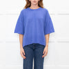 Me + Em Blue Cashmere Blend Short Sleeve Sweater