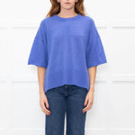 Me + Em Blue Cashmere Blend Short Sleeve Sweater