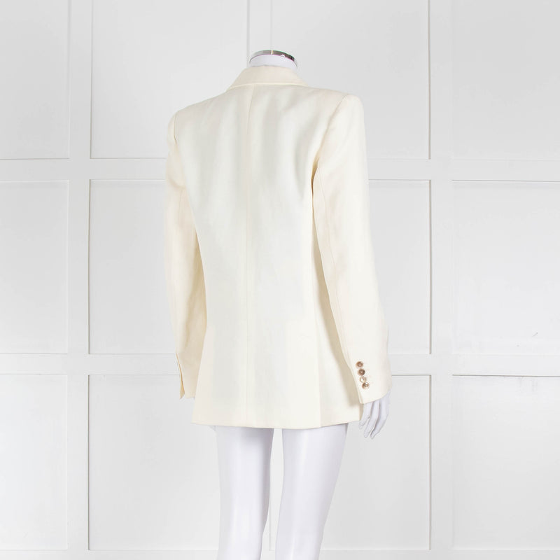Racil Ivory Tailored Jacket Blue Floral Lining