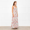 Me+Em Cream Coral Green Purple Paisley Strappy Maxi Dress