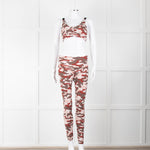 Varley Brown Cream Pink Camouflage Print Leggings
