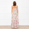 Me+Em Cream Coral Green Purple Paisley Strappy Maxi Dress