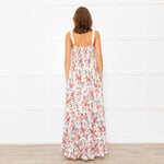 Me+Em Cream Coral Green Purple Paisley Strappy Maxi Dress