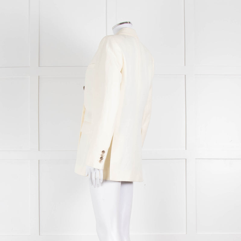 Racil Ivory Tailored Jacket Blue Floral Lining