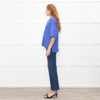 Me + Em Blue Cashmere Blend Short Sleeve Sweater