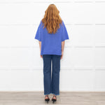 Me + Em Blue Cashmere Blend Short Sleeve Sweater