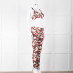 Varley Brown Cream Pink Camouflage Print Leggings