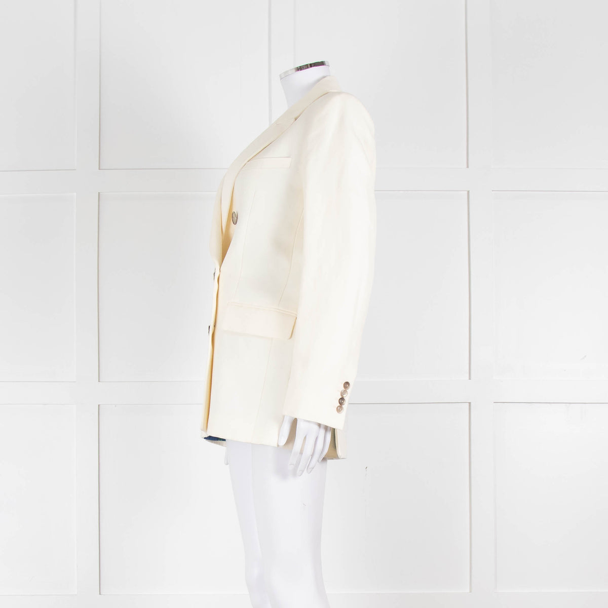 Racil Ivory Tailored Jacket Blue Floral Lining