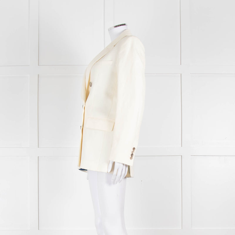 Racil Ivory Tailored Jacket Blue Floral Lining