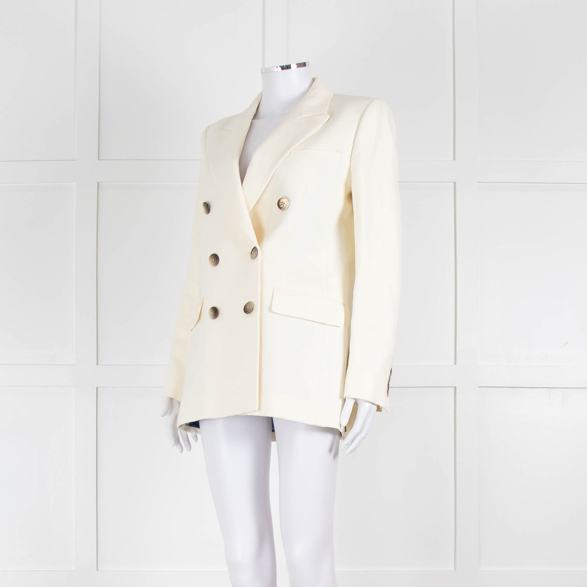 Racil Ivory Tailored Jacket Blue Floral Lining