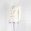 Racil Ivory Tailored Jacket Blue Floral Lining