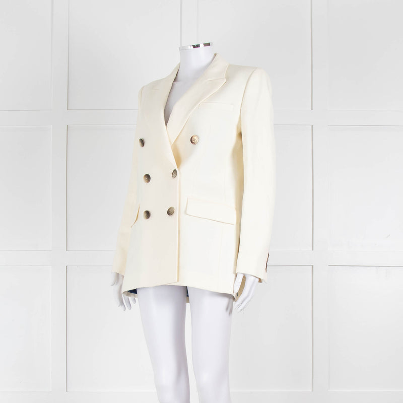 Racil Ivory Tailored Jacket Blue Floral Lining