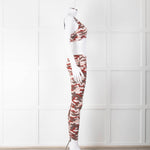 Varley Brown Cream Pink Camouflage Print Leggings