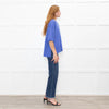 Me + Em Blue Cashmere Blend Short Sleeve Sweater