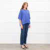 Me + Em Blue Cashmere Blend Short Sleeve Sweater