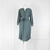 Peserico Sage Green Tie Neck Midi Dress