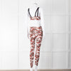 Varley Brown Cream Pink Camouflage Print Leggings