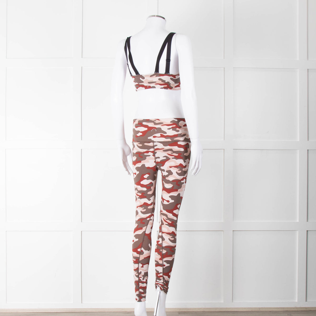 Varley Brown Cream Pink Camouflage Bra Top