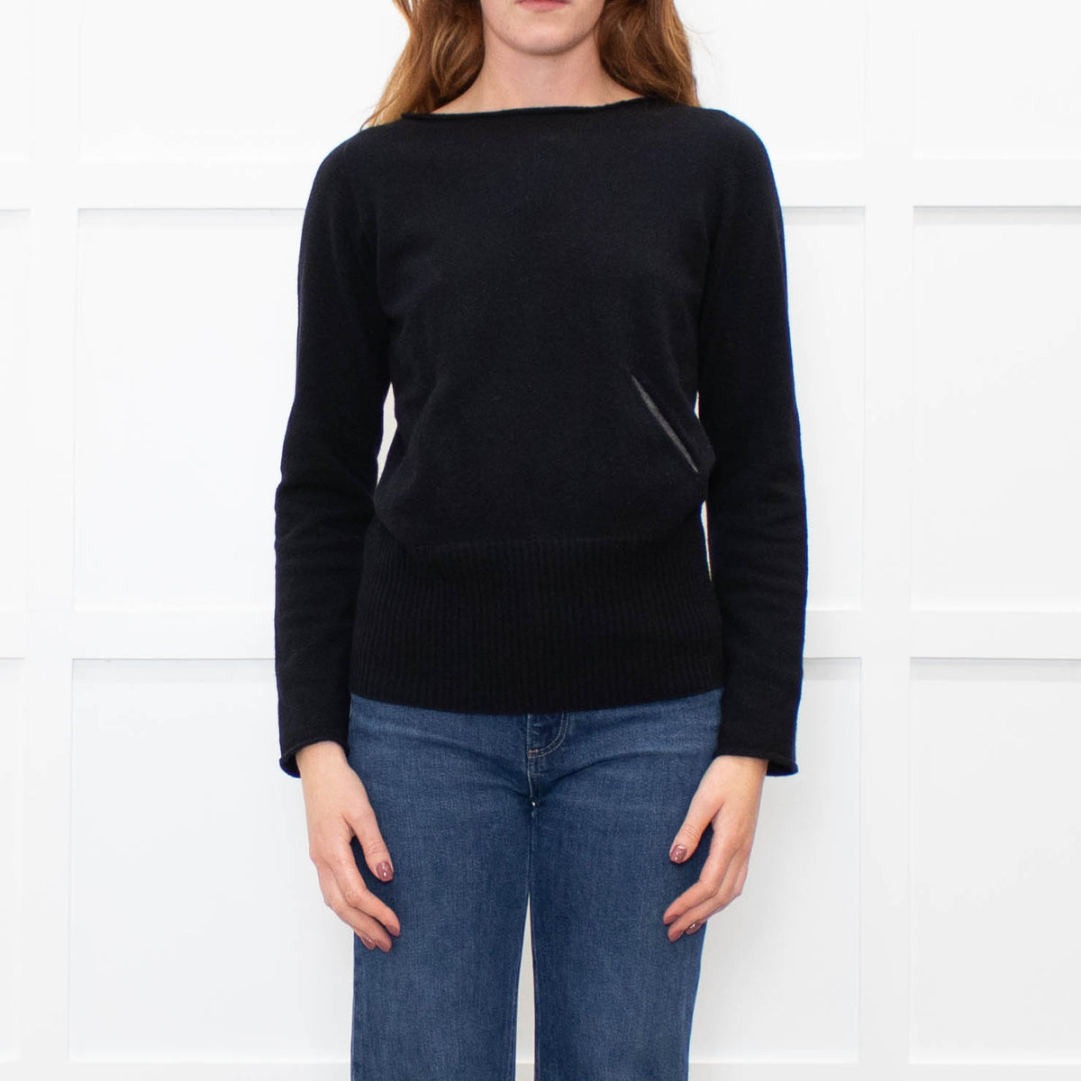 Stefanel Black Pocket Detail Sweater