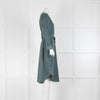 Peserico Sage Green Tie Neck Midi Dress