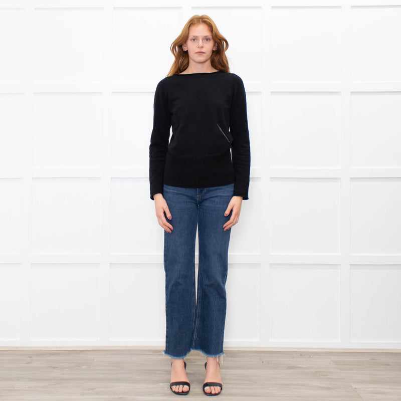 Stefanel Black Pocket Detail Sweater