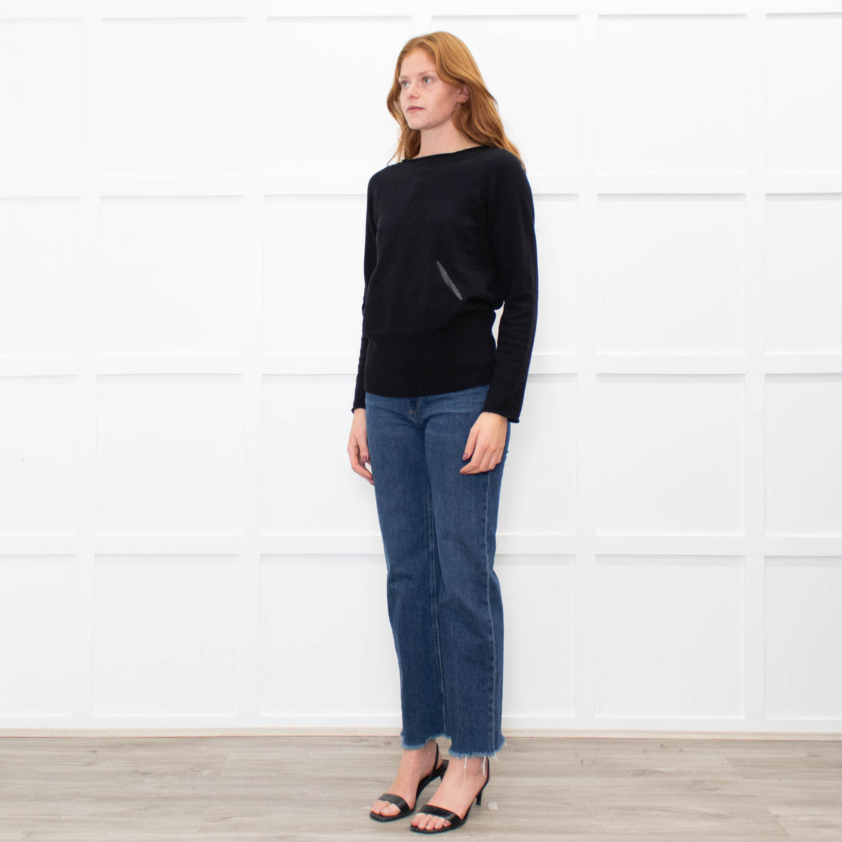 Stefanel Black Pocket Detail Sweater