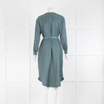Peserico Sage Green Tie Neck Midi Dress