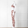Varley Brown Cream Pink Camouflage Print Leggings