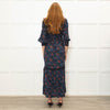 WYSE Navy Orange Smock Top Maxi Dress