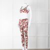 Varley Brown Cream Pink Camouflage Print Leggings