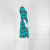 Tucker Turquoise Silk Dress in Butterfly Print