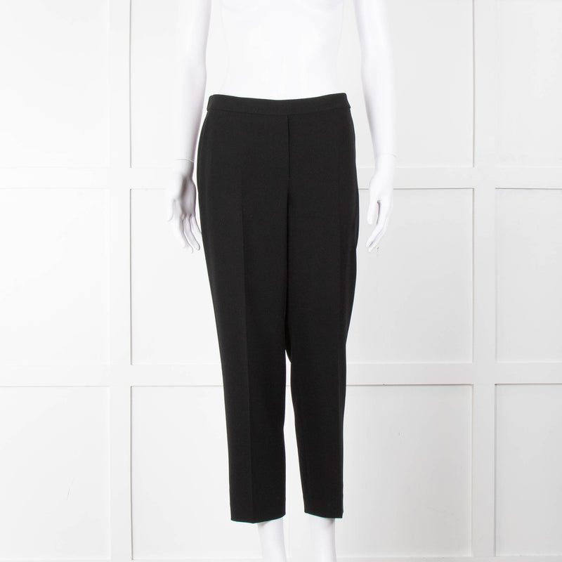 Theory Black Flat Front Elasticated Waist Trousers