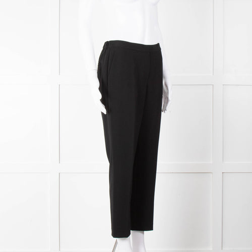 Theory Black Flat Front Elasticated Waist Trousers