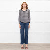 Claudie Pierlot Black Cream Striped Side Lace Up Top