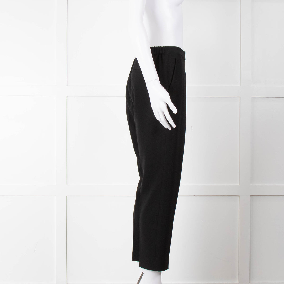 Theory Black Flat Front Elasticated Waist Trousers