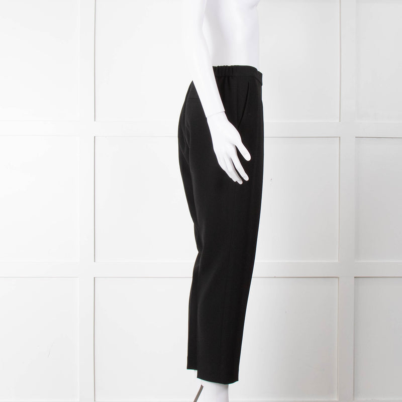 Theory Black Flat Front Elasticated Waist Trousers