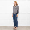 Claudie Pierlot Black Cream Striped Side Lace Up Top