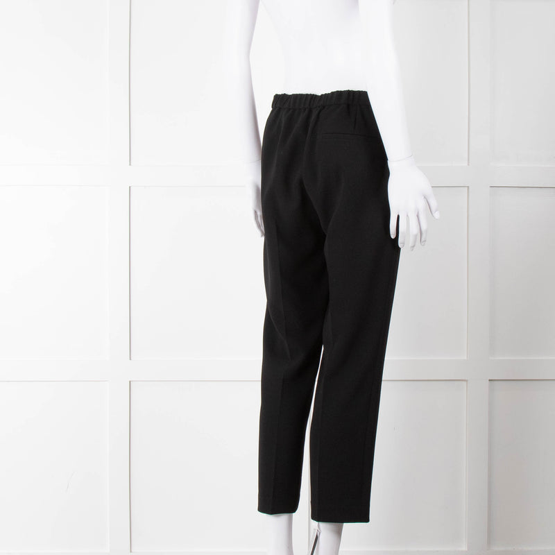 Theory Black Flat Front Elasticated Waist Trousers
