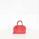 Prada Red Leather Diagramme Bauletto Bag