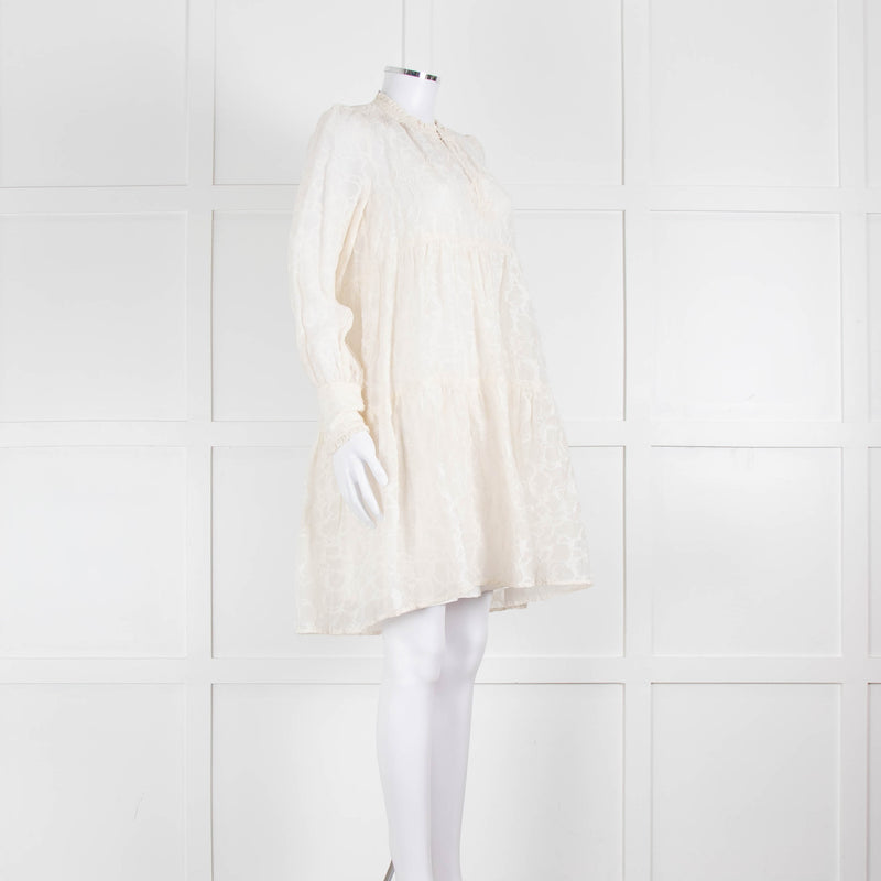 Dea Kudibal White Textured Tiered Mini Dress