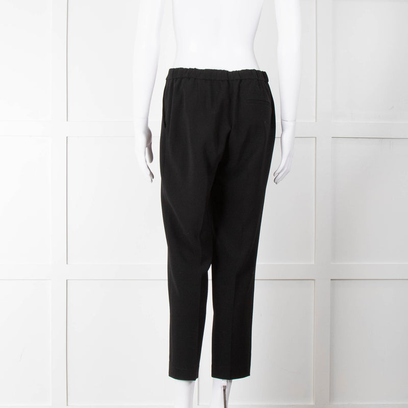 Theory Black Flat Front Elasticated Waist Trousers