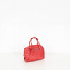 Prada Red Leather Diagramme Bauletto Bag