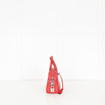 Prada Red Leather Diagramme Bauletto Bag
