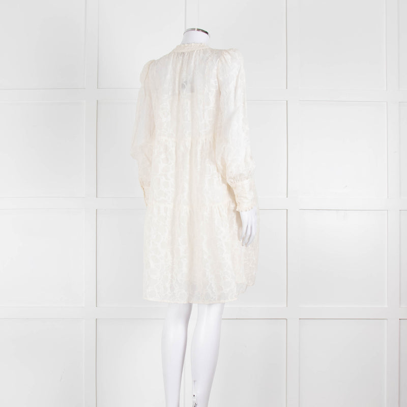 Dea Kudibal White Textured Tiered Mini Dress