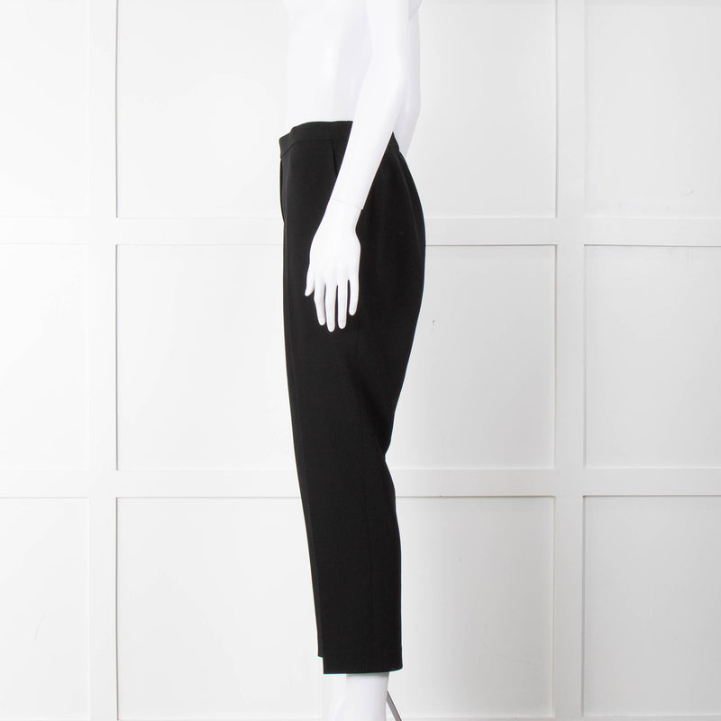 Theory Black Flat Front Elasticated Waist Trousers