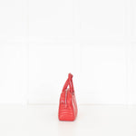 Prada Red Leather Diagramme Bauletto Bag