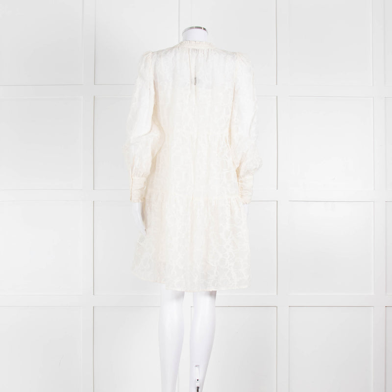 Dea Kudibal White Textured Tiered Mini Dress