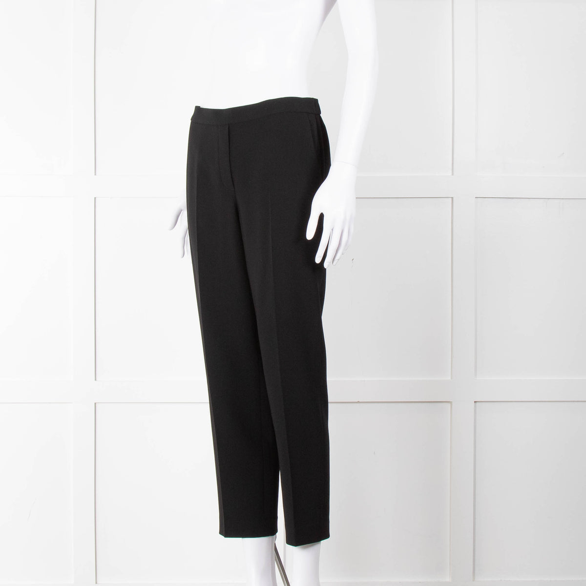 Theory Black Flat Front Elasticated Waist Trousers