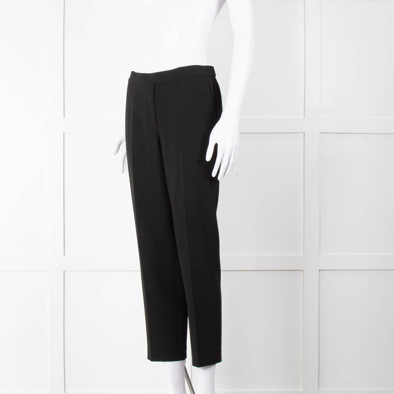 Theory Black Flat Front Elasticated Waist Trousers