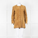 Isabel Marant Etoile Brown Suede Collarless Coat